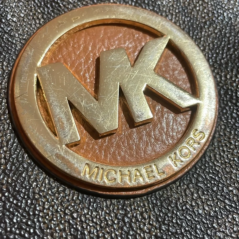 Michael Kors Brown and Gold Crossbody Bag with Signature Style